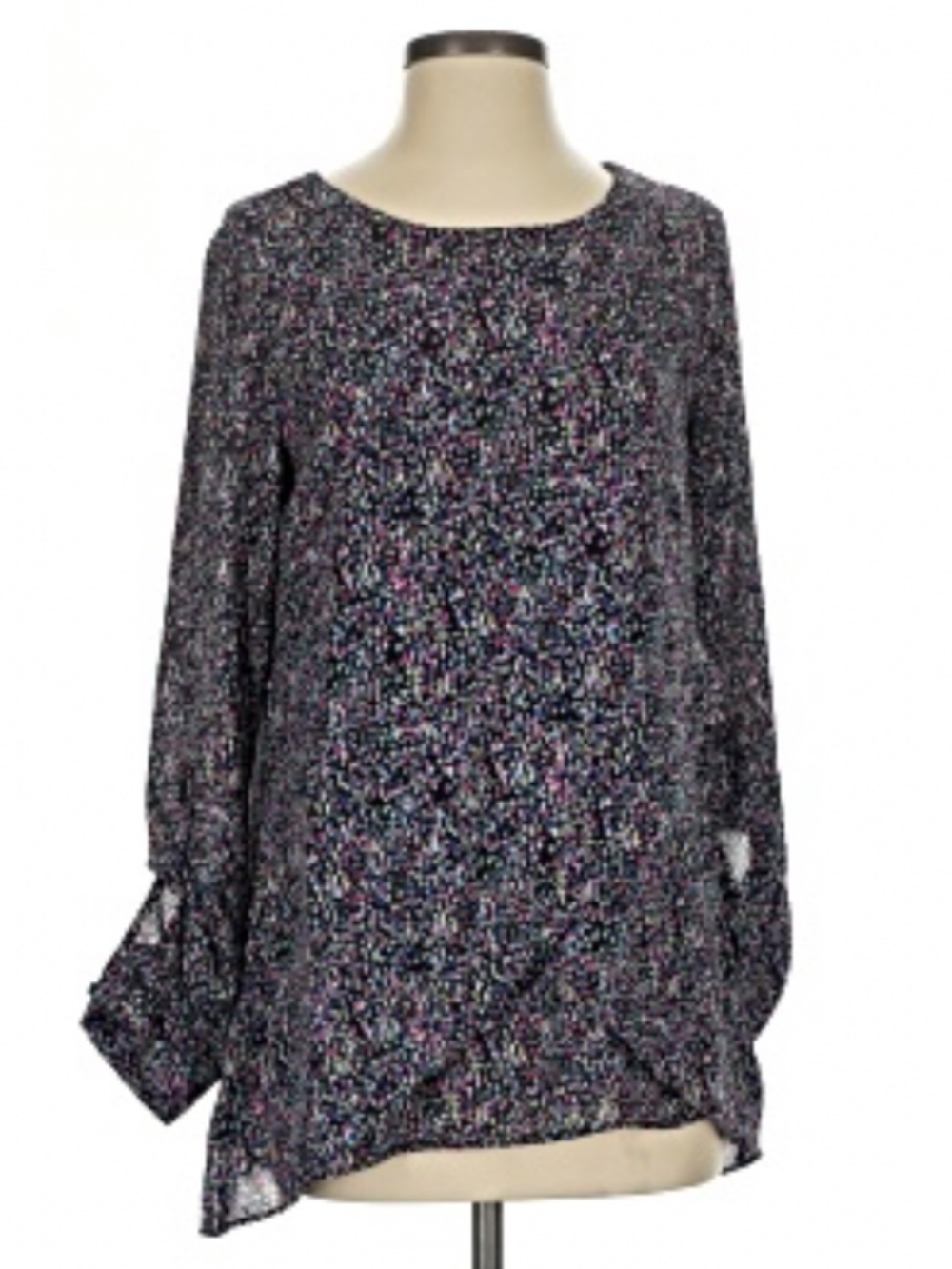 The Limited Confetti Print Drape Front Blouse